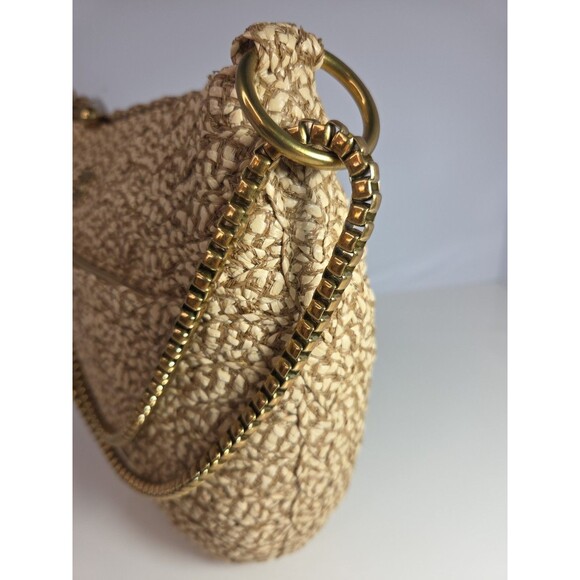 Eric Javits Handbag Lil Sq Ayesha Peanut Woven w/Gold Hardware Medium Sz NWT - Picture 3 of 16